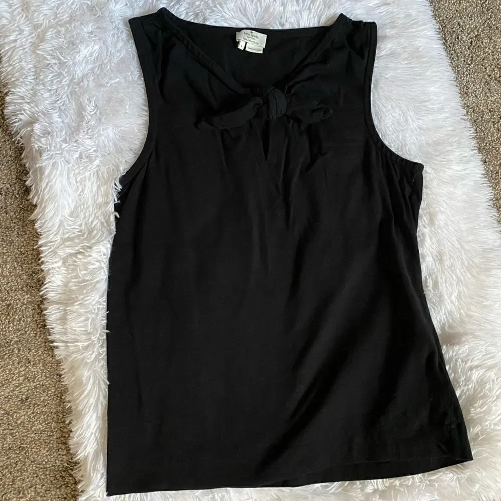 Kate Spade‎ Pomona Bow Front Tank Top Black Women’s Size Large